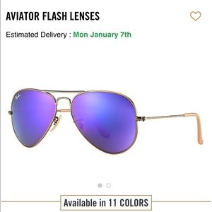 Rayban aviator flash lenses- violet
